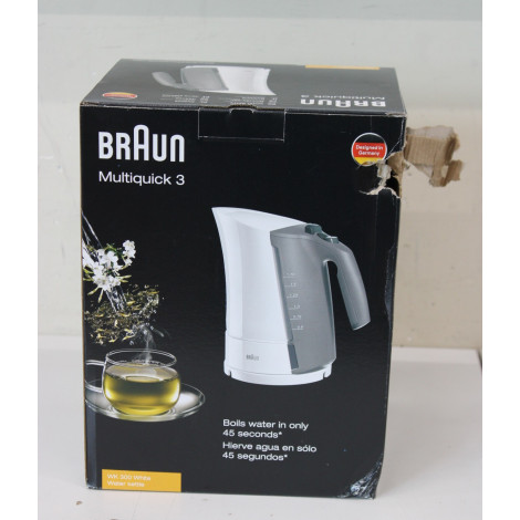SALE OUT. Braun Kettle | WK 300 | Standard | 2200 W | 1.7 L | Plastic | 360 rotational base | White | DAMAGED PACKAGING