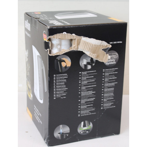 SALE OUT. Braun Kettle | WK 300 | Standard | 2200 W | 1.7 L | Plastic | 360 rotational base | White | DAMAGED PACKAGING