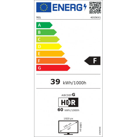 TCL QLED TV | 40S5K | 40 | Smart TV | Android TV | FHD | Black