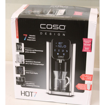 SALE OUT. Caso Turbo Hot Water Dispenser | Hot 7 | Water Dispenser | 2200-2600 W | 2.7 L | Plastic/Stainless Steel | Black/Stain