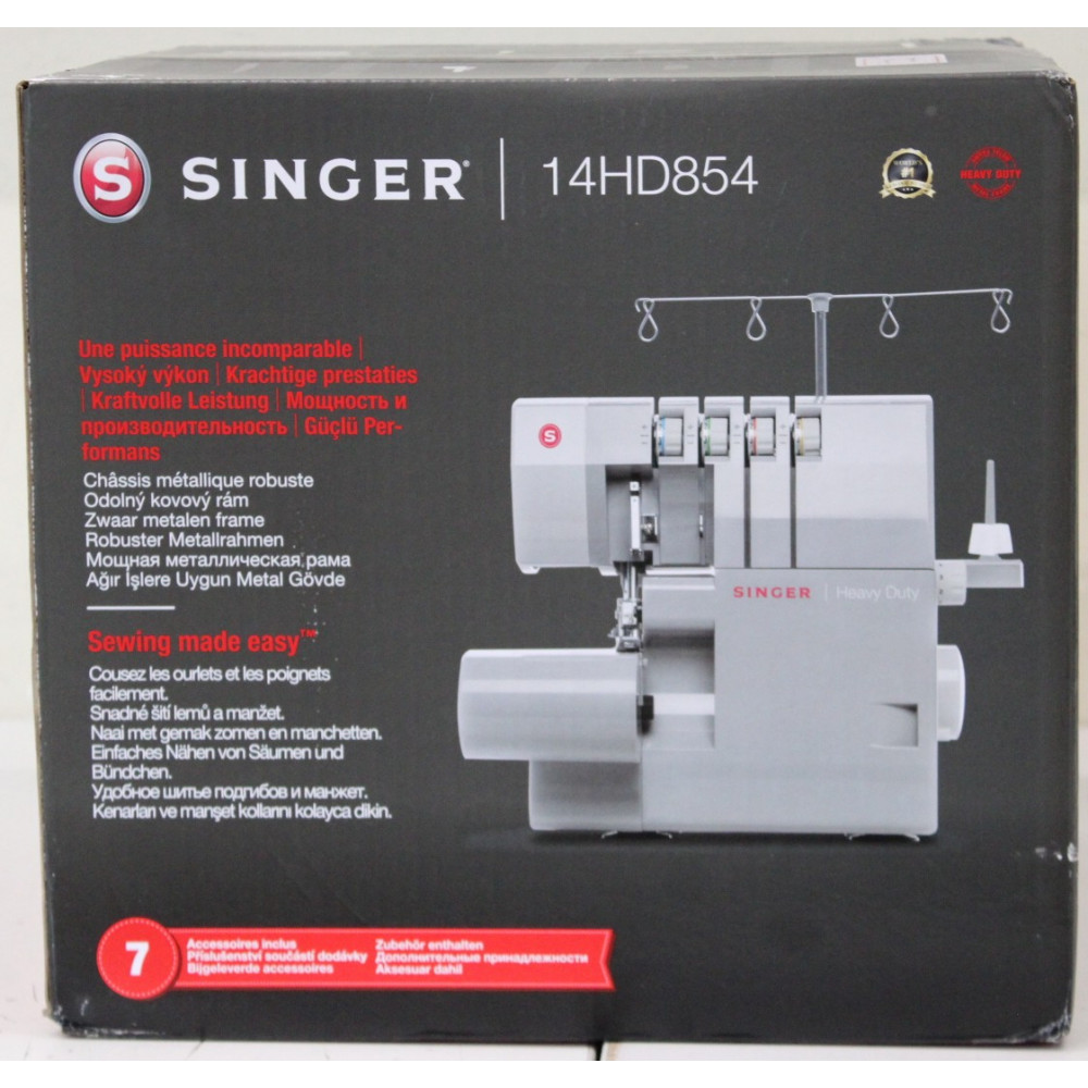 SALE OUT. Singer Sewing Machine | 14HD-854 Heavy Duty Serger | Number of stitches 8 | Grey | DAMAGED PACKAGING