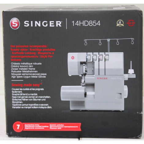 SALE OUT. Singer Sewing Machine | 14HD-854 Heavy Duty Serger | Number of stitches 8 | Grey | DAMAGED PACKAGING