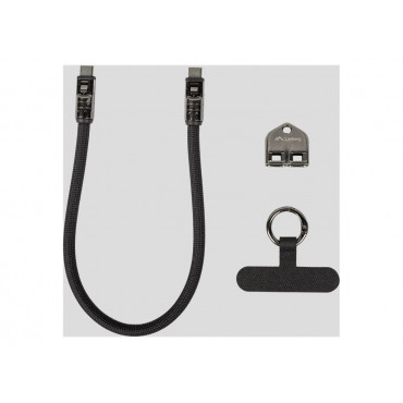 Lanberg USB-C M/M Lanyard/Keychain Cable, 0.3 m, 240 W | CA-CMCM-10LN-0003-BK