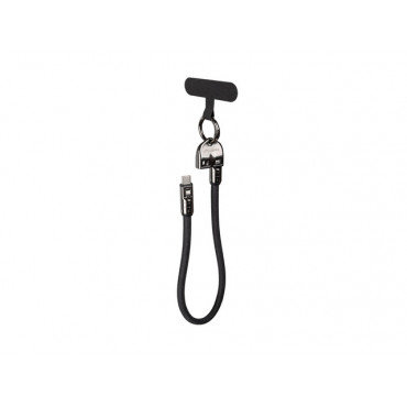 Lanberg USB-C M/M Lanyard/Keychain Cable, 0.3 m, 240 W | CA-CMCM-10LN-0003-BK