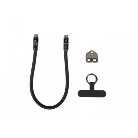 Lanberg USB-C M/M Lanyard/Keychain Cable, 0.3 m, 240 W | CA-CMCM-10LN-0003-BK