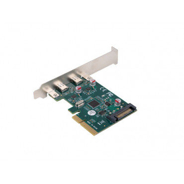 Lanberg PCI-Express X1 Card to 2X USB-C 3.2 GEN 2X1 Low profile | PCE-UC3-002