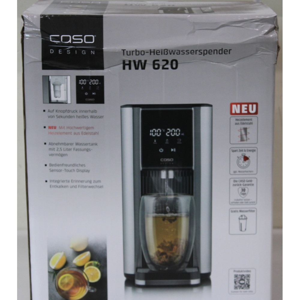 SALE OUT. Caso Turbo hot water dispenser | HW 620 | Water Dispenser | 2600 W | 2.5 L | Plastic/Stainless Steel | Black/Stainless