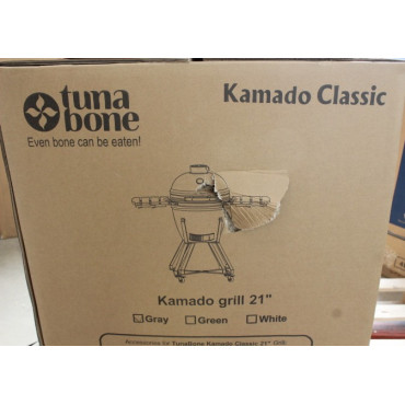 SALE OUT. TunaBone | Kamado classic 21" grill | Dark grey | DAMAGED PACKAGING AND DAMAGED BODY PAINT