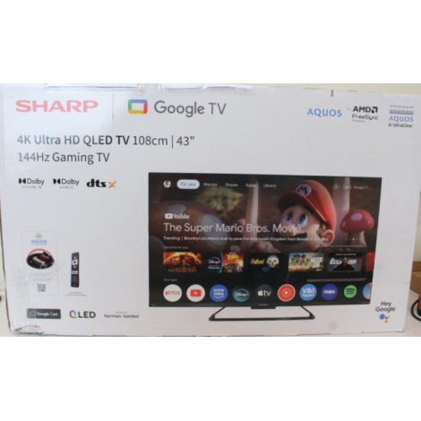 SALE OUT. Sharp | 43GR8265E | 43" | Smart TV | Google TV | 4K Ultra HD | DAMAGED PACKAGING