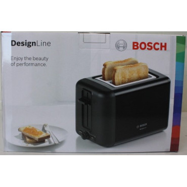 SALE OUT. | Bosch DesignLine Toaster | TAT3P423 | Power 970 W | Number of slots 2 | Housing material Stainless steel | Black | D