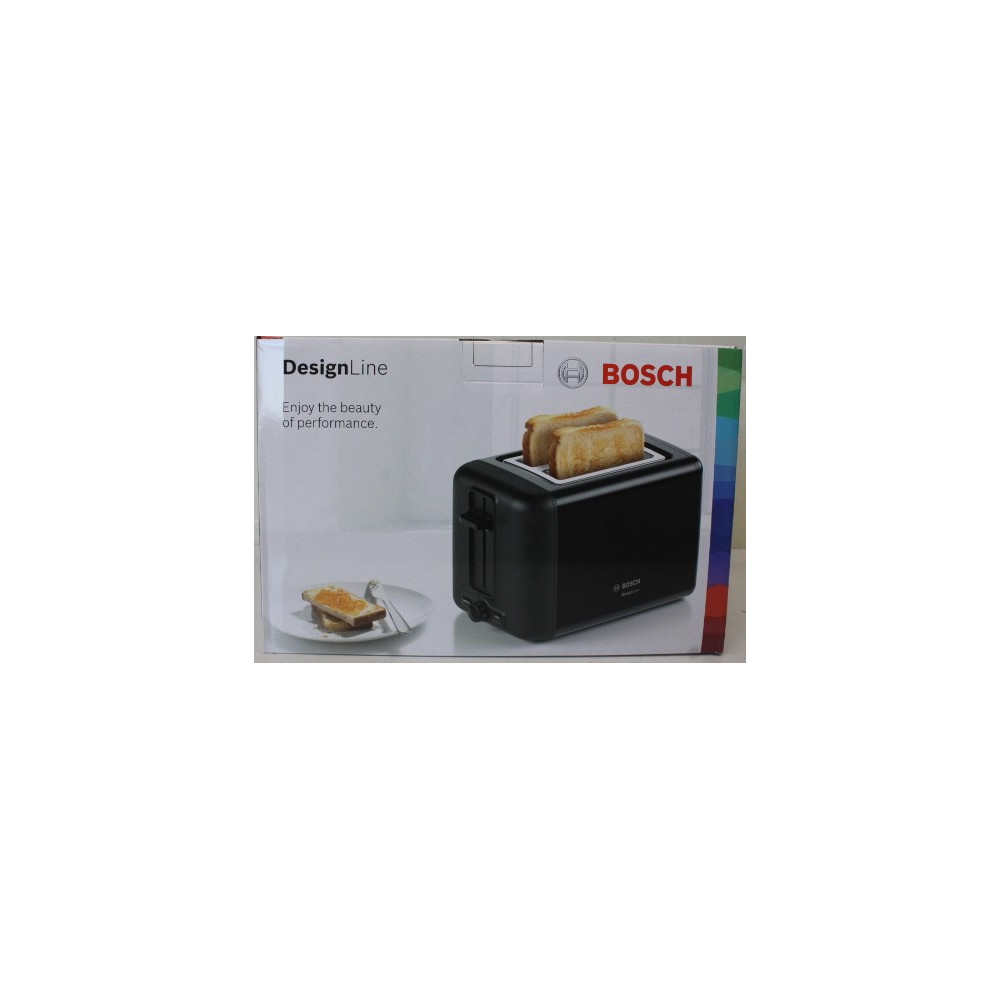 SALE OUT. | Bosch DesignLine Toaster | TAT3P423 | Power 970 W | Number of slots 2 | Housing material Stainless steel | Black | D