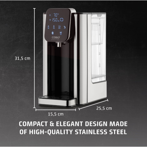 Caso HW 666 Inox | Turbo Hot Water Dispenser | Electric | 2200-2600 W | 2.7 L | Plastic/Stainless Steel | Stainless steel/Black
