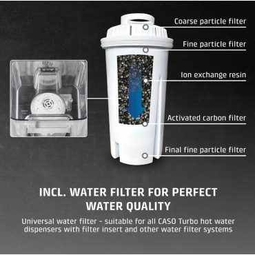 Caso HW 666 Inox | Turbo Hot Water Dispenser | Electric | 2200-2600 W | 2.7 L | Plastic/Stainless Steel | Stainless steel/Black