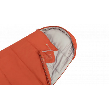 Outwell Campion Lux Orange | Sleeping Bag | 225 x 85 cm | -16 to 5 C | Left Zipper