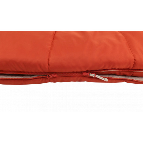 Outwell Contour Lux Red | Sleeping Bag | 220 x 85 cm | -19 to 15 C | Right Zipper