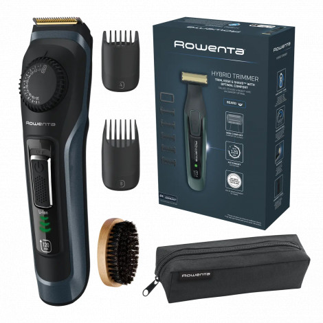 Rowenta Beard Trimmer | TN3804E0 Virtuo | Cordless | Number of length steps 39 | Black/Blue