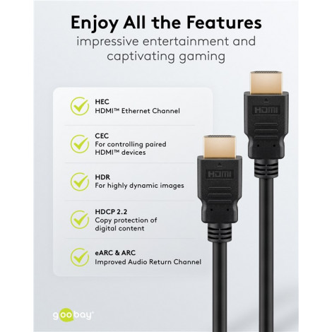Goobay 80102 HDMI High Speed Cable with Ethernet | Soft | 1.5 m
