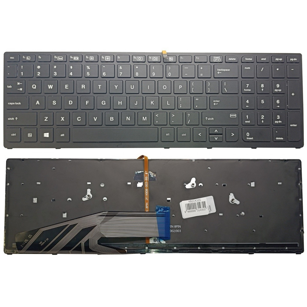 Klaviatūra HP ZBook 15 G3, G4, 17 G3, G4 (US) su pašvietimu