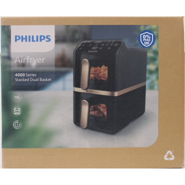 SALE OUT. Philips NA462/70 Dual Basket Airfryer 4000 Series, 10 L, Black/Copper | SALE OUT. Philips Dual Basket Airfryer | NA462