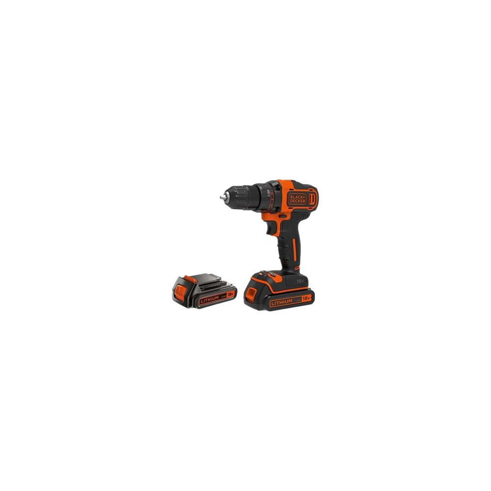 Black&Decker 18v2G DD w 400mA ch in kitbox 2 batts BDCDD186KB-QW | BLACK & DECKER