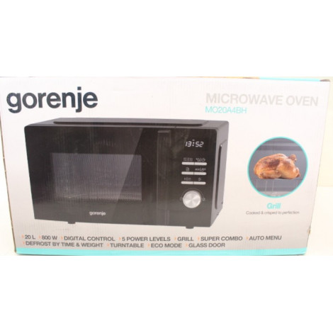 SALE OUT. | Gorenje Microwave Oven | MO20A4BH | Free standing | 800 W | 20 L | Grill | Black | DAMAGED PACKAGING AND ITEM RIGHT 