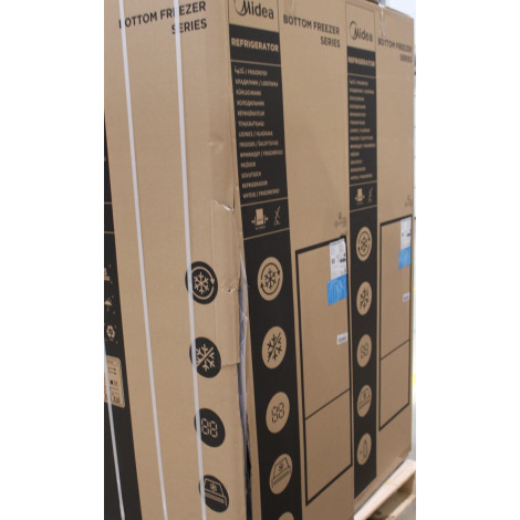 SALE OUT. Midea MDRB548MME46 Refrigerator, E, Freestanding, Combi, Height 186 cm, Fridge net 271L, Freezer net 130L, Grey | Mide