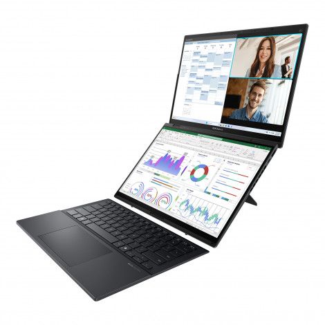 Asus | Zenbook Duo UX8406CA-QL287W | Inkwell Gray | 14 " | OLED | Touchscreen | FHD | 1920 x 1200 pixels | Intel Core Ultra 7 | 