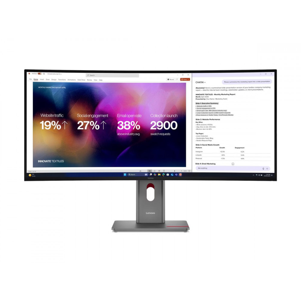 Lenovo | ThinkVision P40WD-40 | 39.7 " | IPS | WUHD | 21:9 | 120 Hz | 4ms GtG (Extreme mode) / 6ms GtG (Typical mode) ms | 5120 