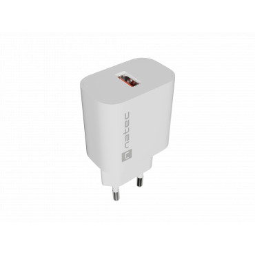 Natec Ribera USB Charger 1X USB-A 18W, White