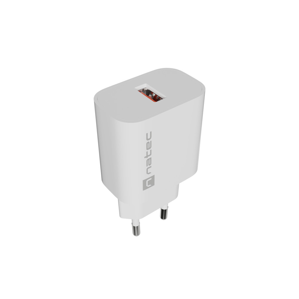 Natec Ribera USB Charger 1X USB-A 18W, White