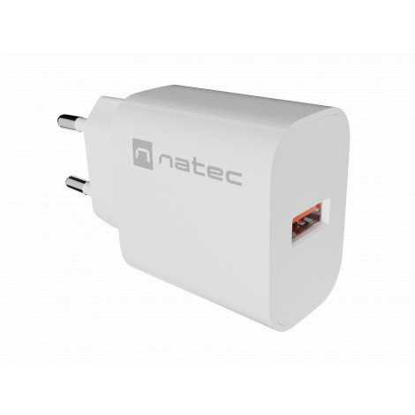 Natec Ribera USB Charger 1X USB-A 18W, White