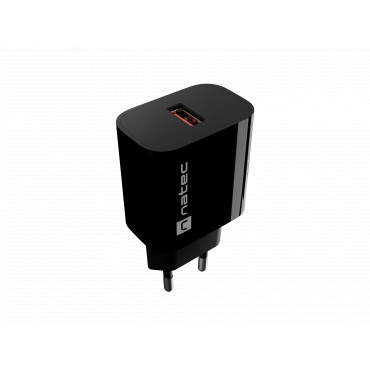 Natec Ribera USB Charger 1X USB-A 18W, Black