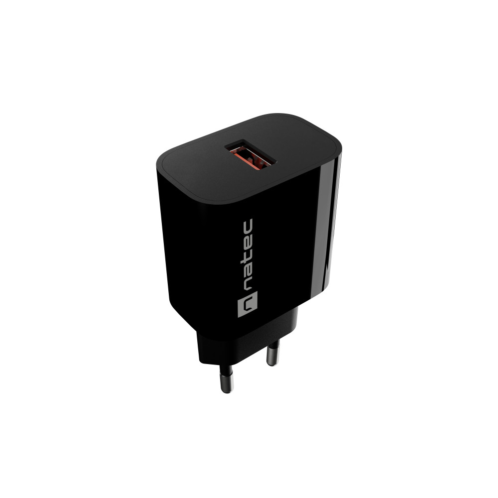 Natec Ribera USB Charger 1X USB-A 18W, Black