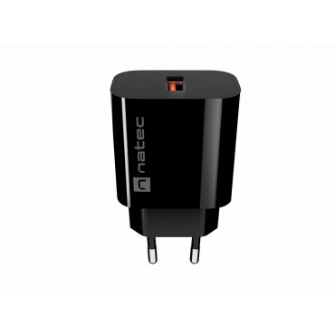 Natec Ribera USB Charger 1X USB-A 18W, Black