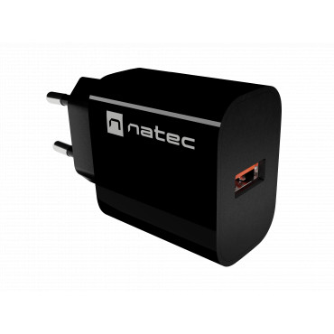Natec Ribera USB Charger 1X USB-A 18W, Black