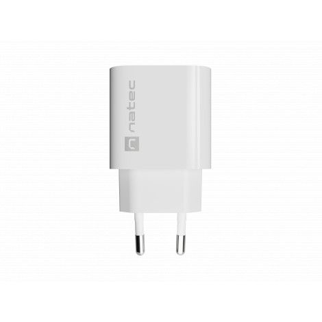 Natec Ribera USB Charger 1X USB-A + 1X USB-C 20W, White