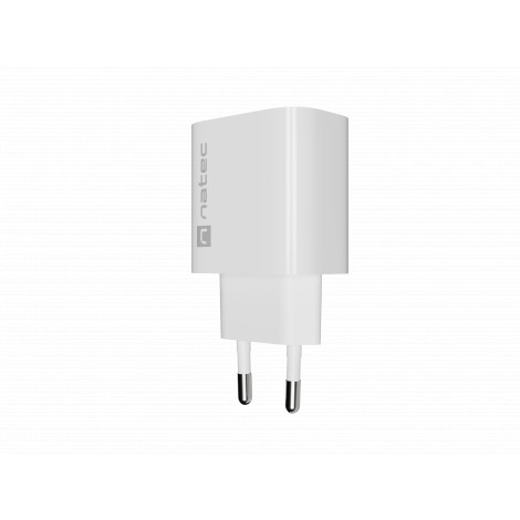 Natec Ribera USB Charger 1X USB-A + 1X USB-C 20W, White