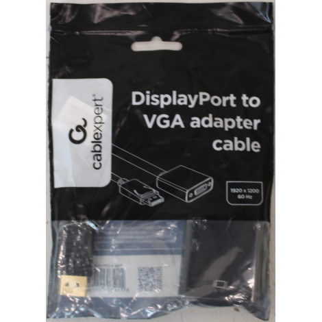 SALE OUT. Gembird DisplayPort to VGA adapter cable Black | Gembird Adapter cable | DisplayPort | VGA | DAMAGED PACKAGING