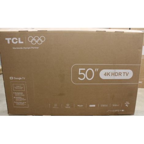 SALE OUT. TCL 50V6C 50" (126 cm) LED 4K TV | TCL LED 4K TV | 50V6C | 50 | Smart TV | Google TV | UHD | Black | DAMAGED PACKAGING