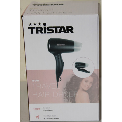 SALE OUT. Tristar HD-2460 | Tristar Travel Hair Dryer | HD-2460 | 1200 W | Number of temperature settings 2 | Black | DAMAGED PA