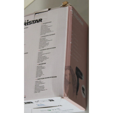 SALE OUT. Tristar HD-2460 | Tristar Travel Hair Dryer | HD-2460 | 1200 W | Number of temperature settings 2 | Black | DAMAGED PA