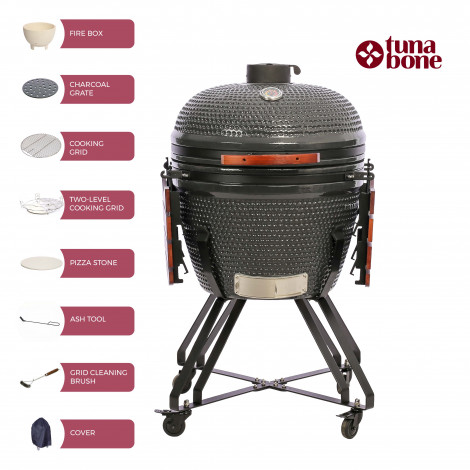 TunaBone | Kamado classic 26" grill | Size XL | Dark grey
