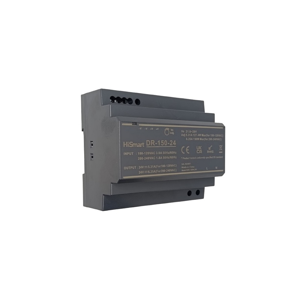 Maitinimo šaltinis 24V, 6.25A, 150W, DIN