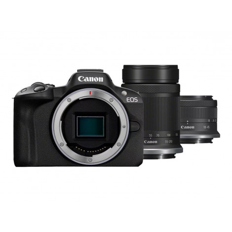 Canon | EOS R50 + RF-S 18-45mm F4.5-6.3 IS STM + RF-S 55-210mm F5-7.1 IS STM (SIP) | Megapixel 24.2 MP | Image stabilizer | ISO 