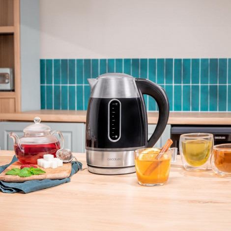 Cecotec Kettle | Thermosense 400 VisionLight | Electric | 2200 W | 1.7 L | Stainless steel | 360 rotational base | Black/Stainle