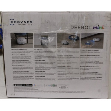 SALE OUT. Ecovacs DEEBOT mini Vacuum cleaner, Robot, Wet&Dry, ZeroTangle Technology, Agile Navigation, White/Blue + Auto-empty s