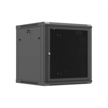 Lanberg Wall mounted installation cabinet 19"12U 600X600, Black perforated door (Flat pack) | Lanberg