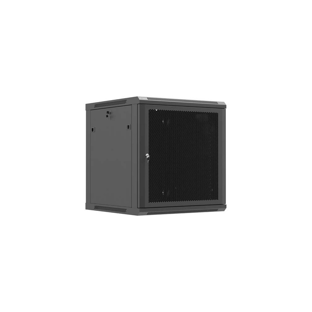 Lanberg Wall mounted installation cabinet 19"12U 600X600, Black perforated door (Flat pack) | Lanberg