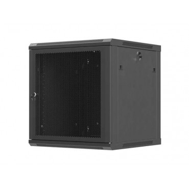 Lanberg Wall mounted installation cabinet 19"12U 600X600, Black perforated door (Flat pack) | Lanberg