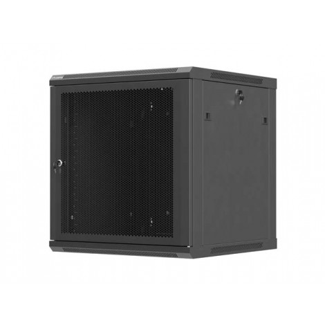 Lanberg Wall mounted installation cabinet 19"12U 600X600, Black perforated door (Flat pack) | Lanberg